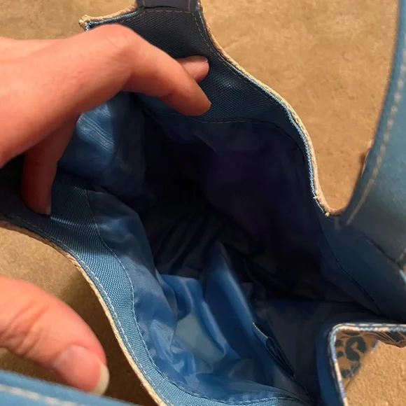 Estée Lauder Stylish Blue and Cream Tote Bag Set, New, Never Used - Picture 3 of 7